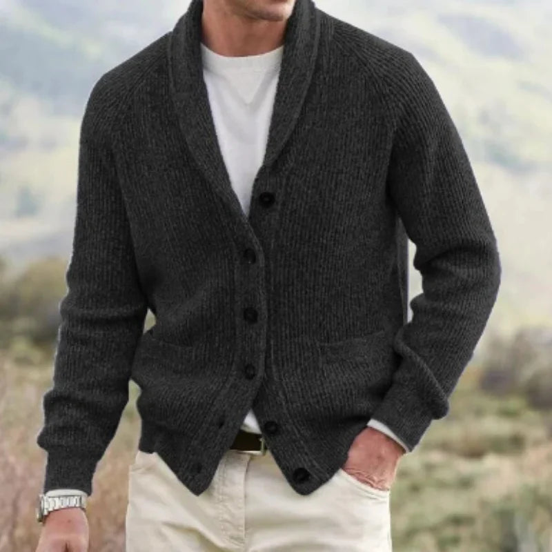 Men’s Shawl Collar Button Cardigan
