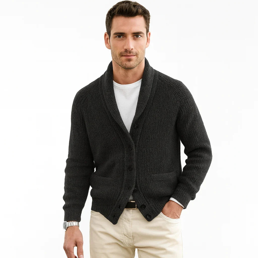 Men’s Shawl Collar Button Cardigan