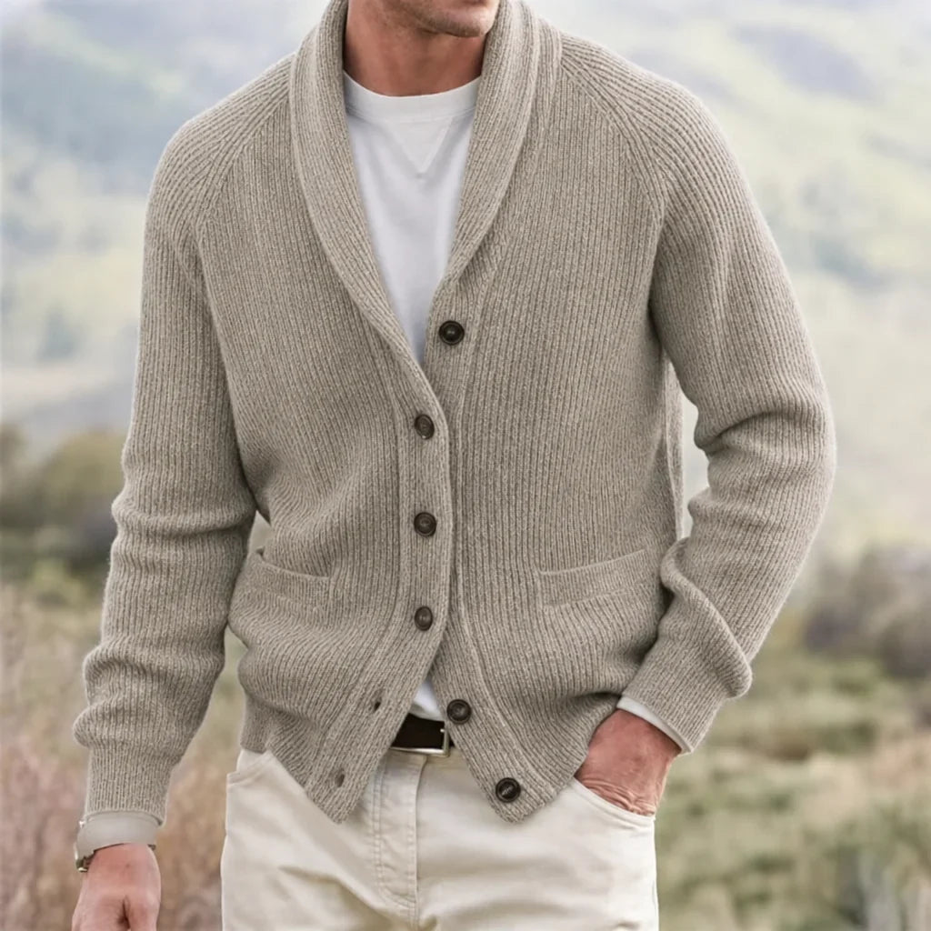 Men’s Shawl Collar Button Cardigan