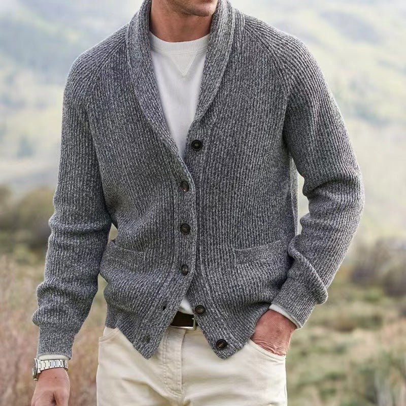 Men’s Shawl Collar Button Cardigan
