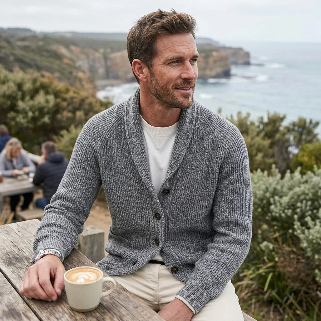 Men’s Shawl Collar Button Cardigan