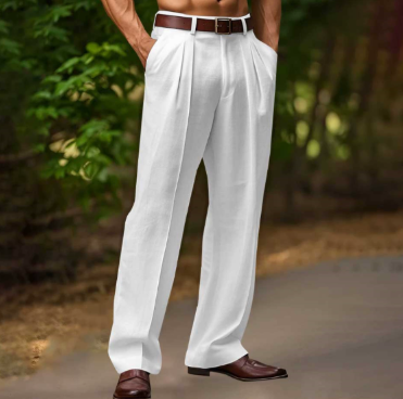 Men’s Pleated Relaxed Tailored Trousers