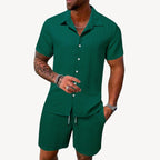Men's Textured Shirt and Short Set