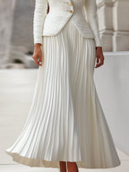 Women's 2 Piece Blazer Pleated Skirt Set