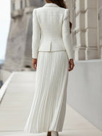 Women's 2 Piece Blazer Pleated Skirt Set