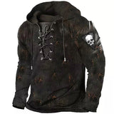 Men's Halloween Skull Lace-Up Hoodie