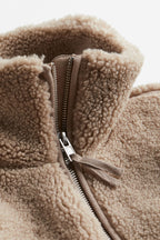 Women’s Textured Winter Jacket with Zip Front
