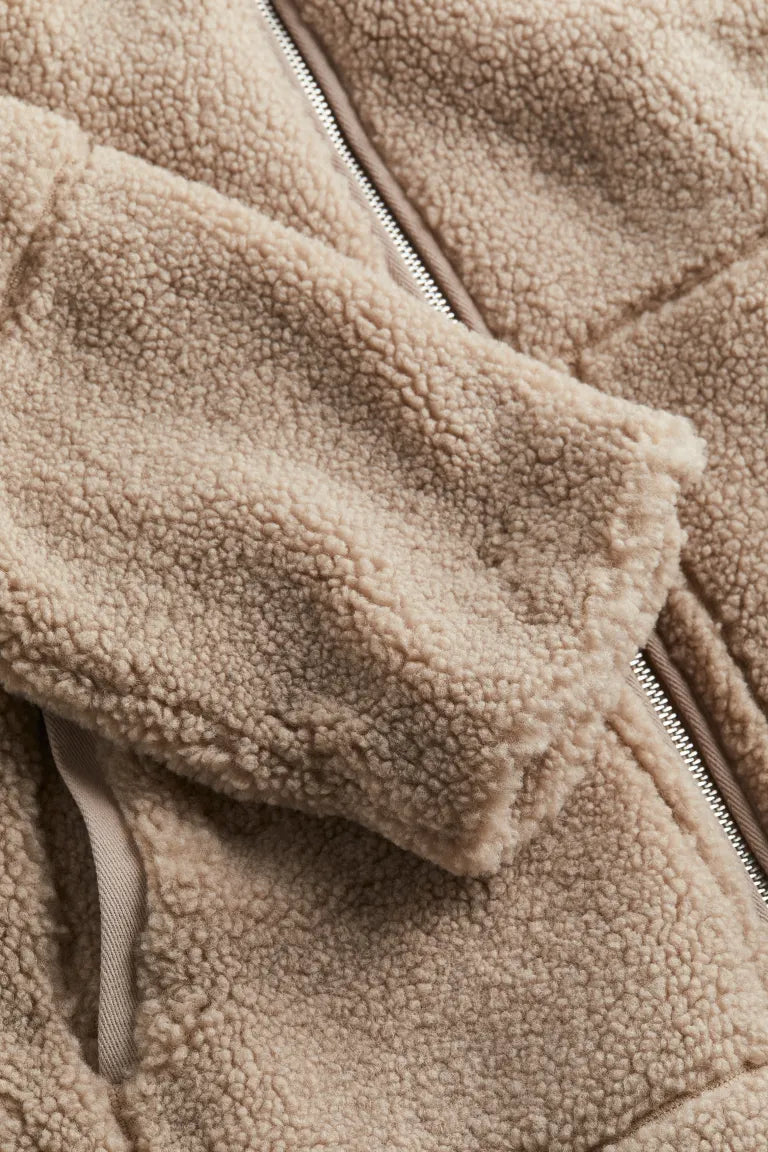 Women’s Textured Winter Jacket with Zip Front