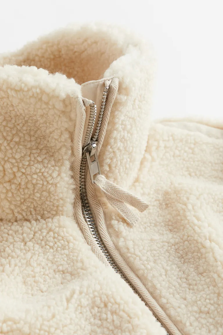 Women’s Textured Winter Jacket with Zip Front