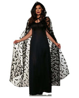 Women's Gothic Bat Cape Costume With Hood