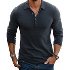 Men's Slim Fit Long Sleeve Polo Shirt