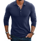 Men's Slim Fit Long Sleeve Polo Shirt
