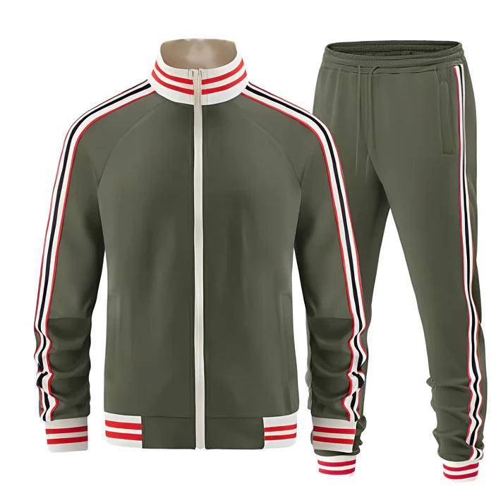 Men's Athletic Zip Up Tracksuit Set
