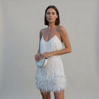 Women's Fringe V-Neck Mini Dress
