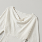 Women's Cowl-Neck Midi Dress with Dolman Sleeves