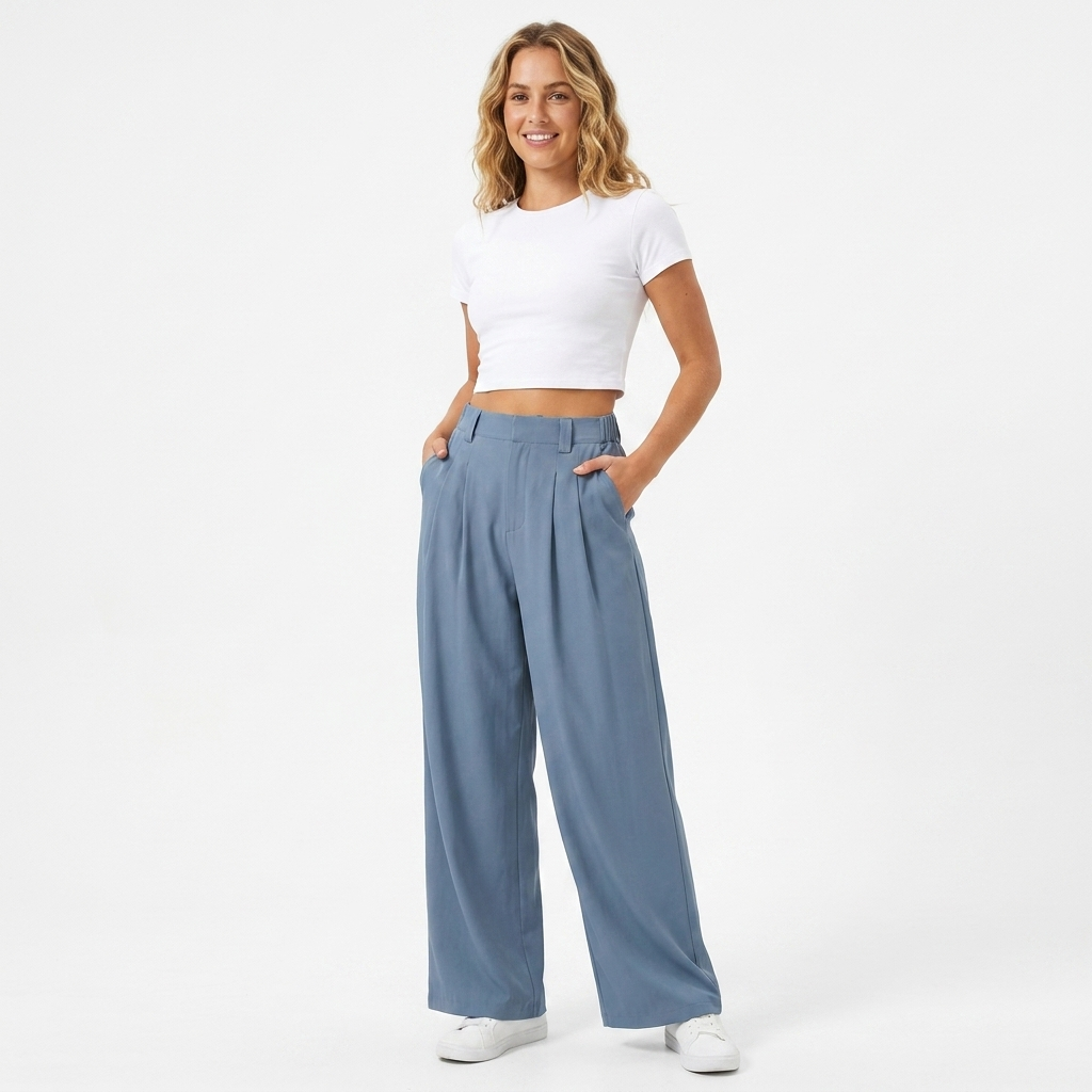 Women's High-Waisted Wide-Leg Pants