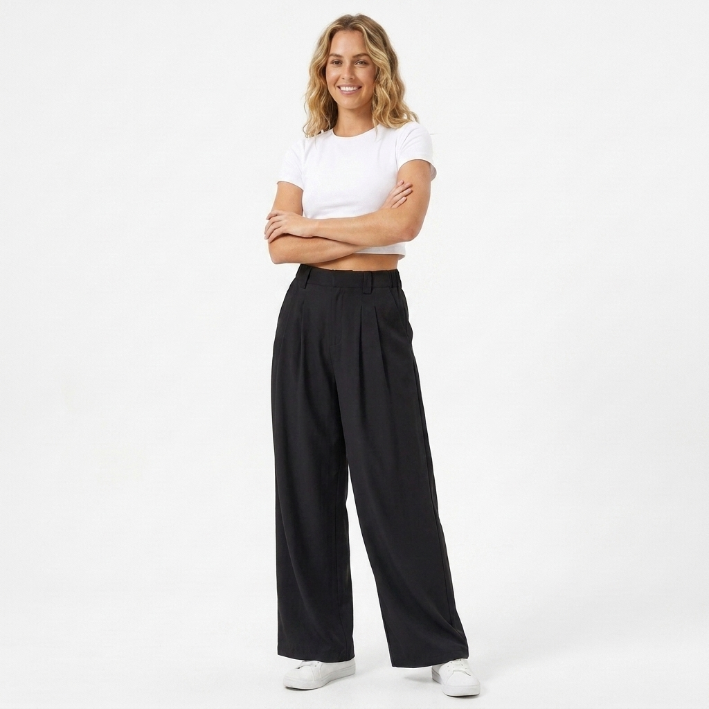 Women's High-Waisted Wide-Leg Pants