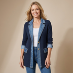 Women’s Longline Contrast Trim Blazer