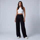Women's Wide-Leg Dress Pants with Front Pleats