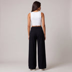Women's Wide-Leg Dress Pants with Front Pleats