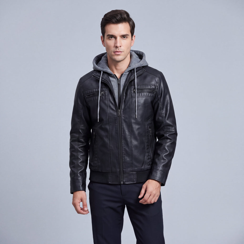 Men's Hooded Short Zip Jacket