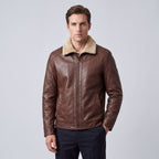 Men's Wide-Collar Full-Zip Short Jacket