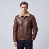 Men's Wide-Collar Full-Zip Short Jacket