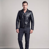 Men's Biker Jacket with Asymmetric Zip