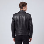 Men's Biker Jacket with Asymmetric Zip
