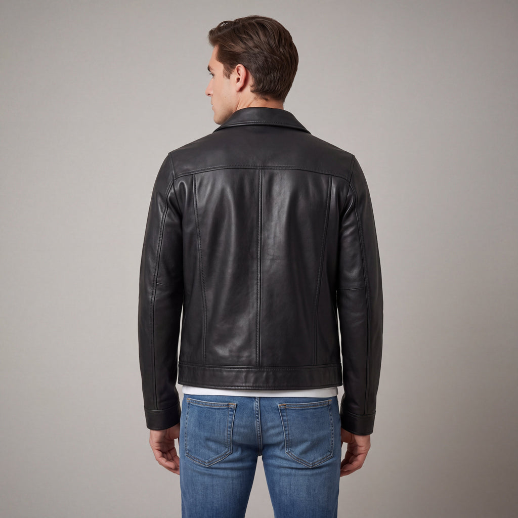 Men's Point-Collar Full-Zip Short Jacket