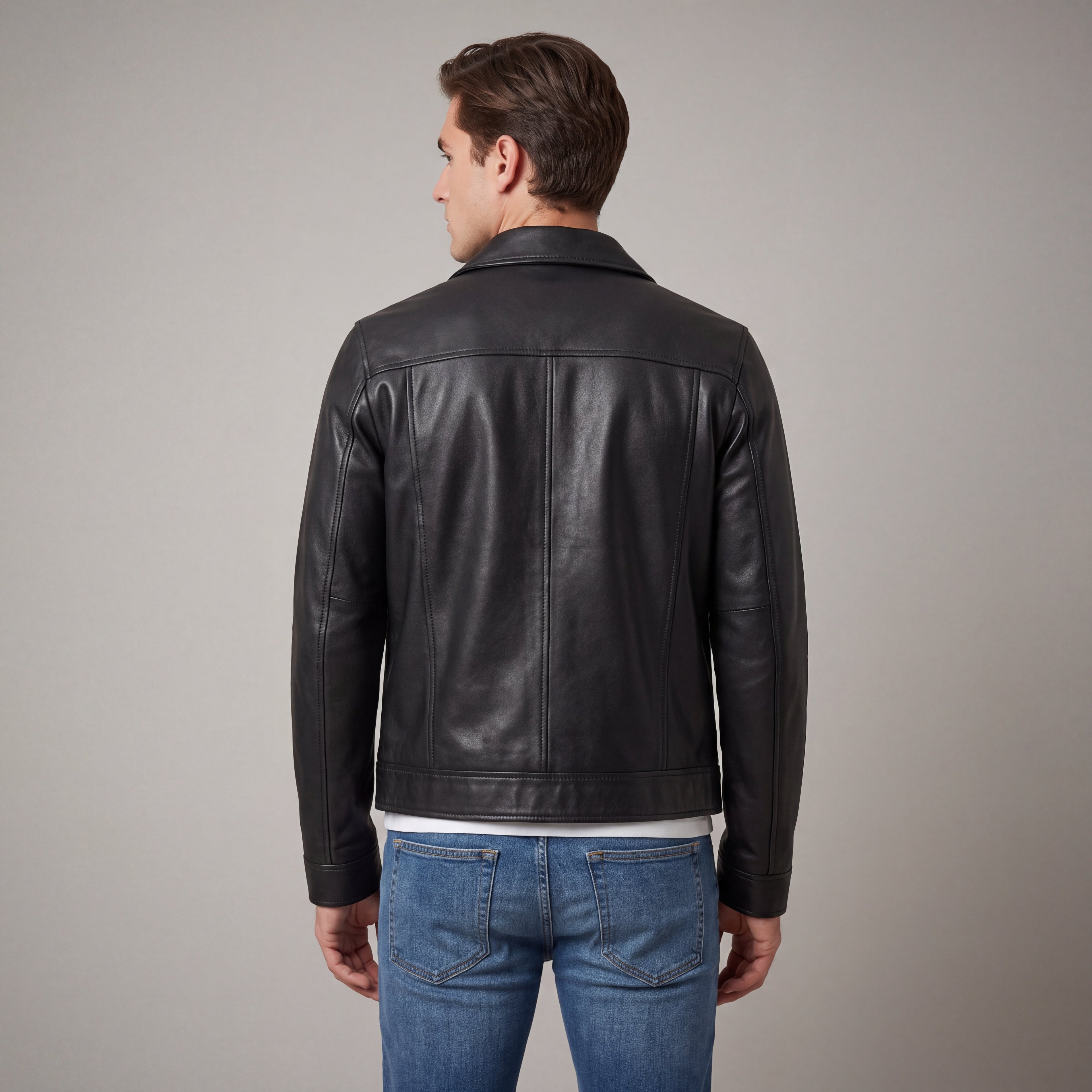 Men's Point-Collar Full-Zip Short Jacket