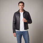 Men's Point-Collar Full-Zip Short Jacket