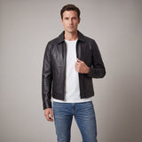 Men's Point-Collar Full-Zip Short Jacket