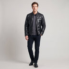 Men's Stand-Collar Zip Jacket with Chest Detail