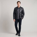 Men's Stand-Collar Zip Jacket with Chest Detail