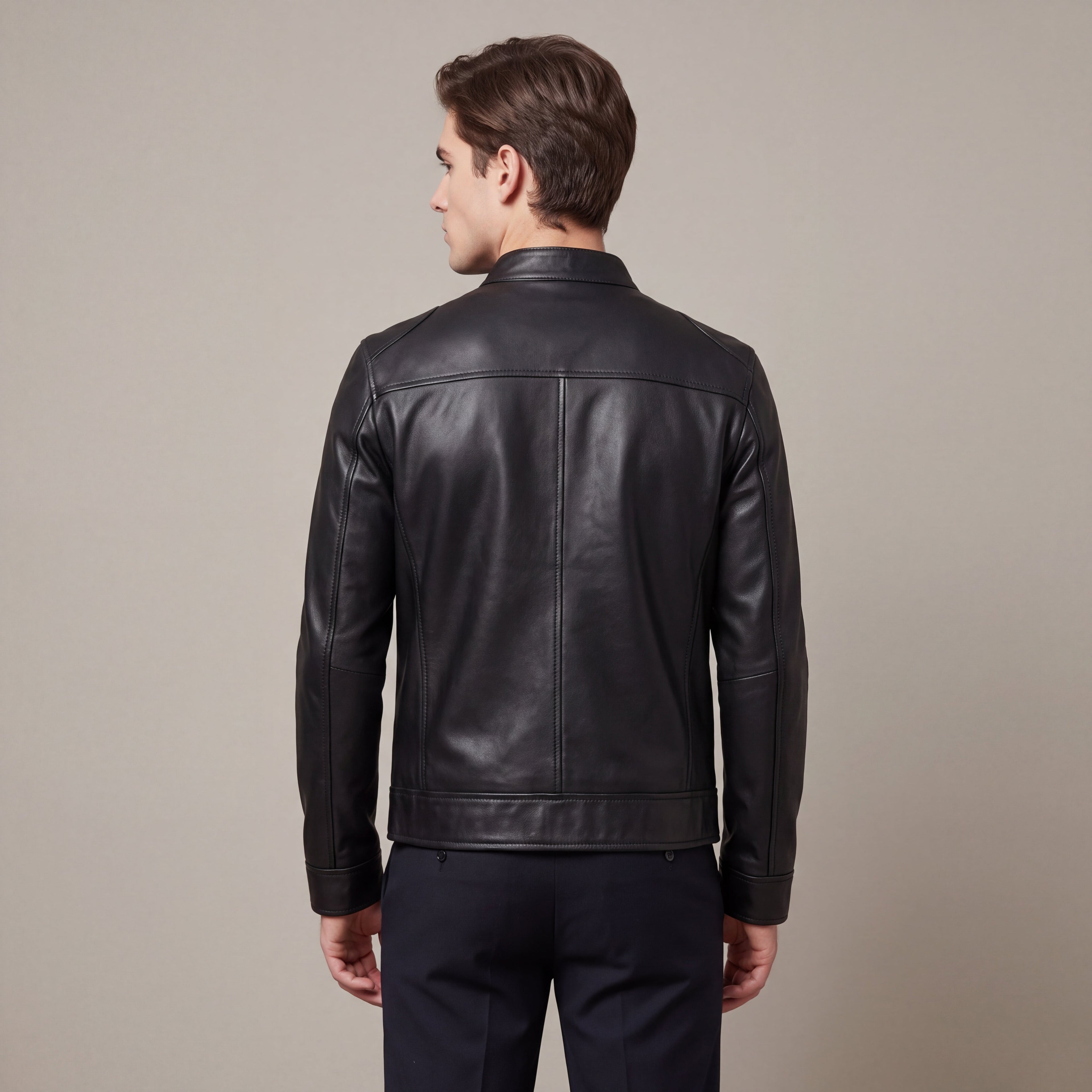 Men's Stand-Collar Zip Jacket with Chest Detail