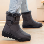 Women's Winter Ankle Boots with Faux Fur Trim