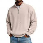 Men's Ribbed Quarter-Zip Knit Sweater