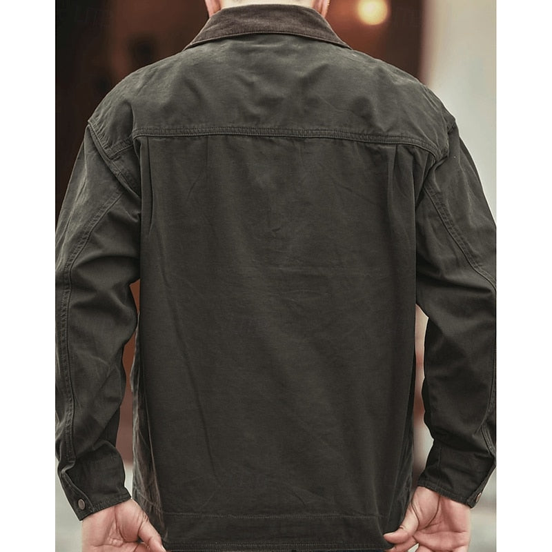 Men’s Utility Jacket with Contrast Collar