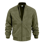 Men's Full-Zip Bomber Jacket with Ribbed Trim