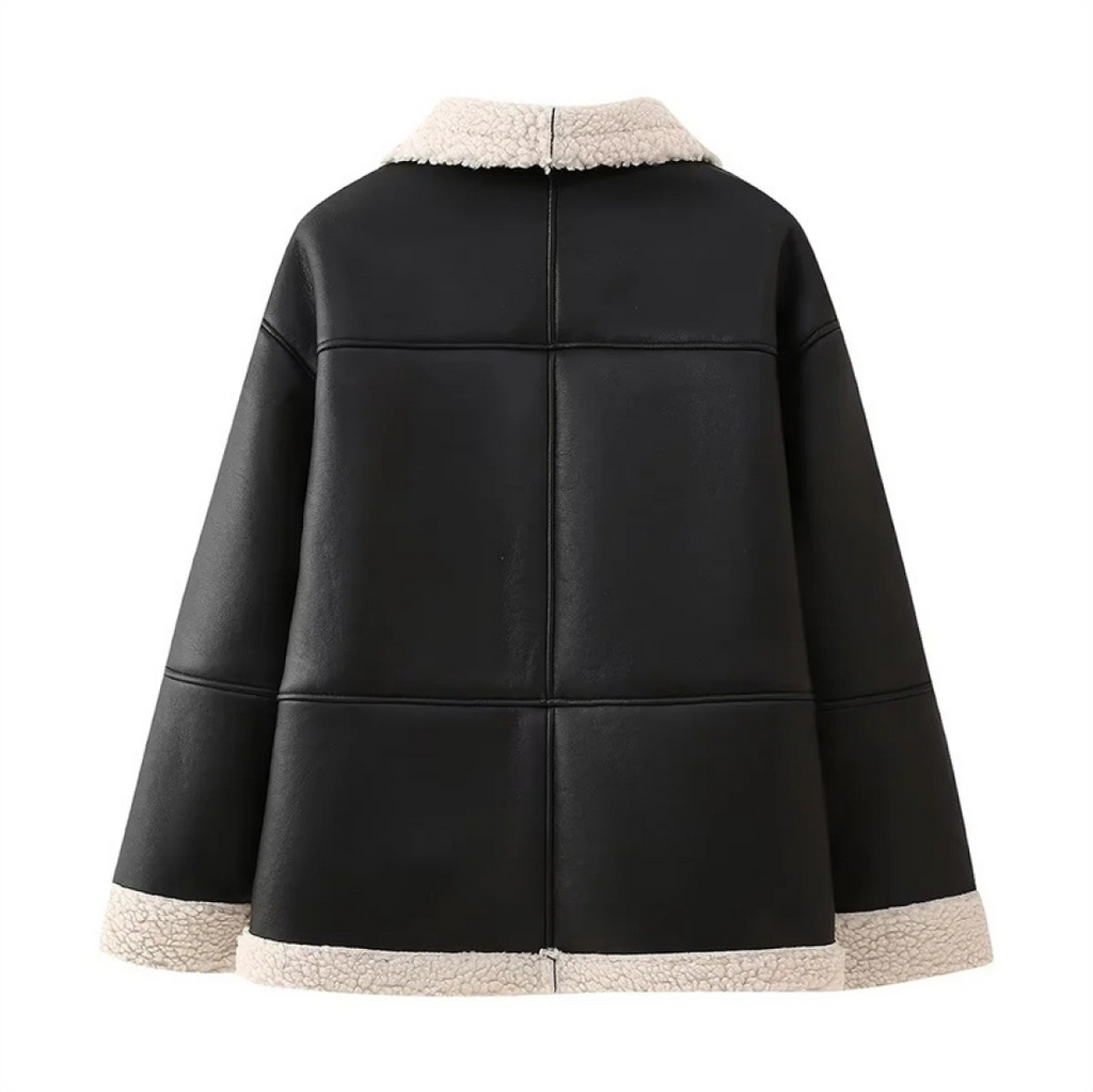 Women's Oversized Jacket with Contrast Trim
