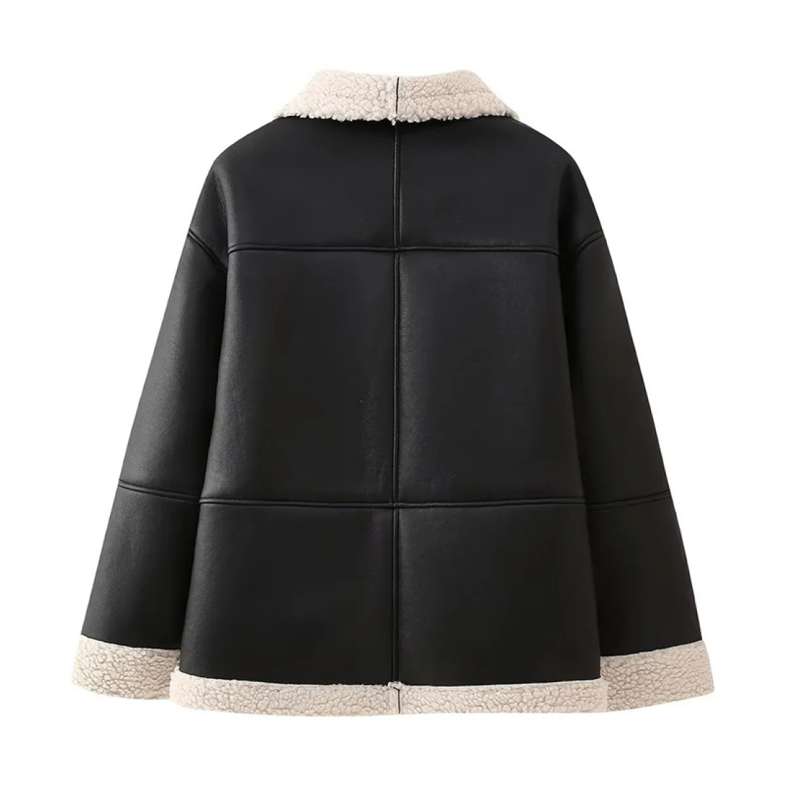 Women's Oversized Jacket with Contrast Trim