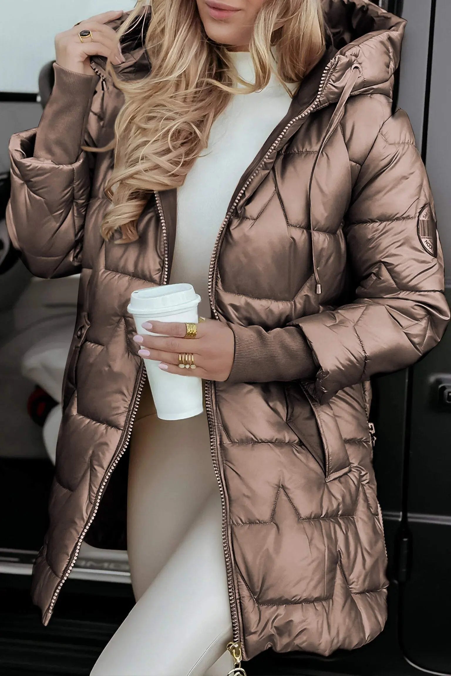 Women’s Mid-Length Hooded Puffer Coat