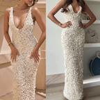 Women's Floral-Detail V-Neck Maxi Dress