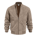 Men's Full-Zip Bomber Jacket with Ribbed Trim