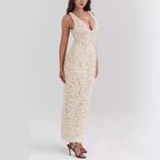Women's Floral-Detail V-Neck Maxi Dress