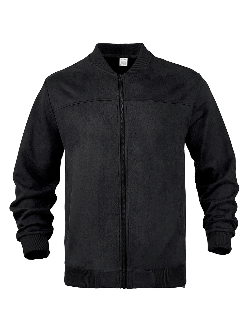 Men's Full-Zip Bomber Jacket with Ribbed Trim