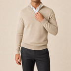 Men's Quarter-Zip Sweater with Stand Collar