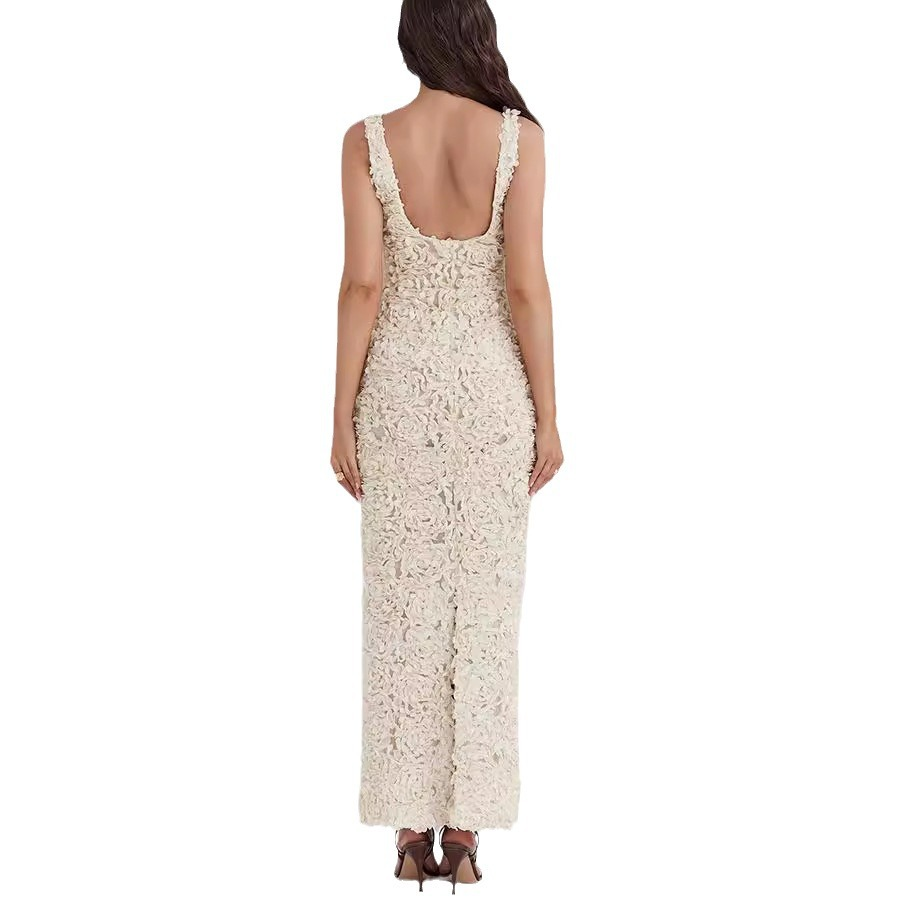 Women's Floral-Detail V-Neck Maxi Dress