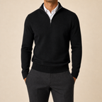 Men's Quarter-Zip Sweater with Stand Collar